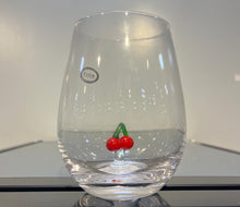 Load image into Gallery viewer, Cherry Icon Stemless Wine Glass