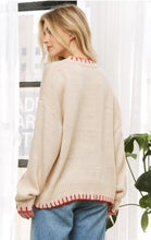 Load image into Gallery viewer, Coastal vibes lobster sweater beige