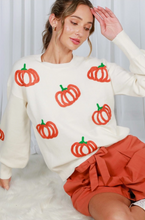 Load image into Gallery viewer, Pumpkin Embroidered Sweater
