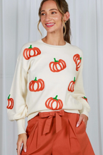 Load image into Gallery viewer, Pumpkin Embroidered Sweater
